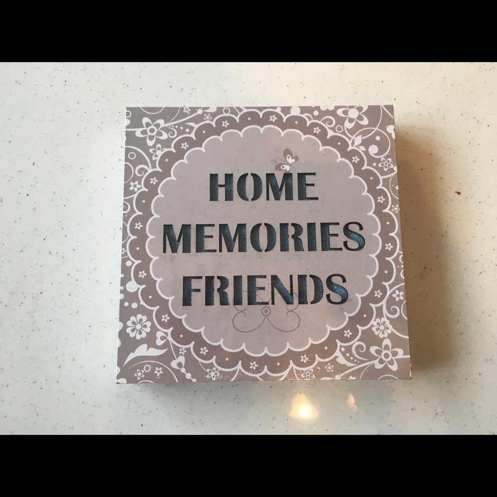 Wood Decor Sign -new in plastic